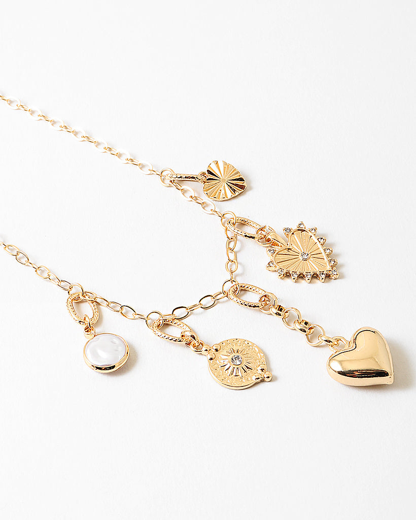 Pearl charm necklace