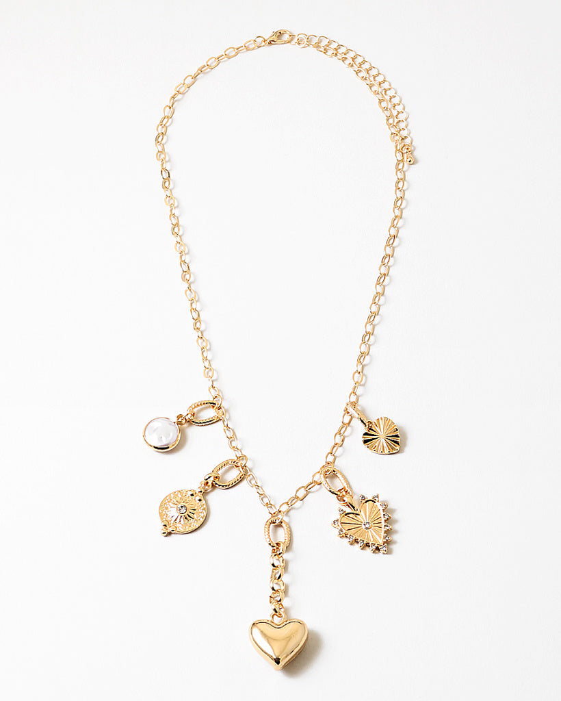 Pearl charm necklace