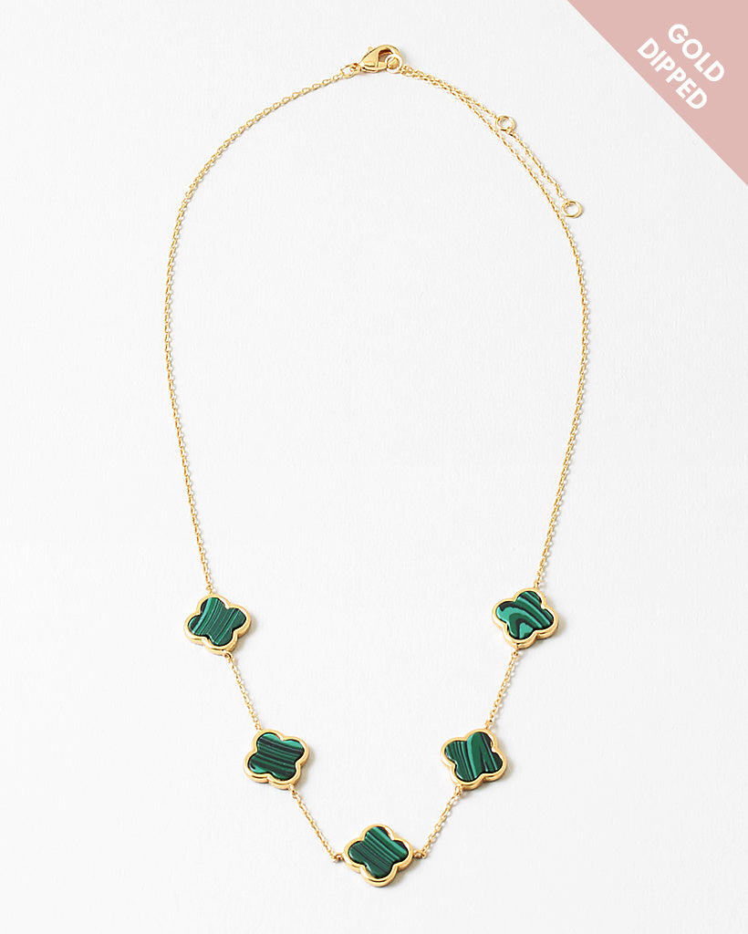 Emerald clover necklace