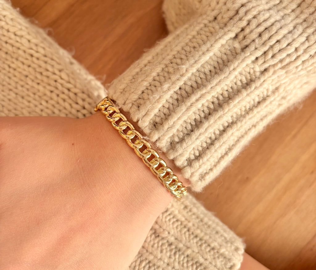 Chain link cuff bracelet